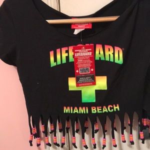 NWT Crop top with beading all around